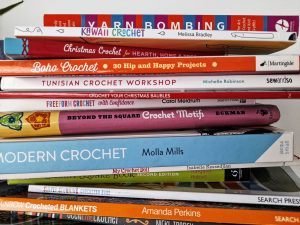 pile of crochet books